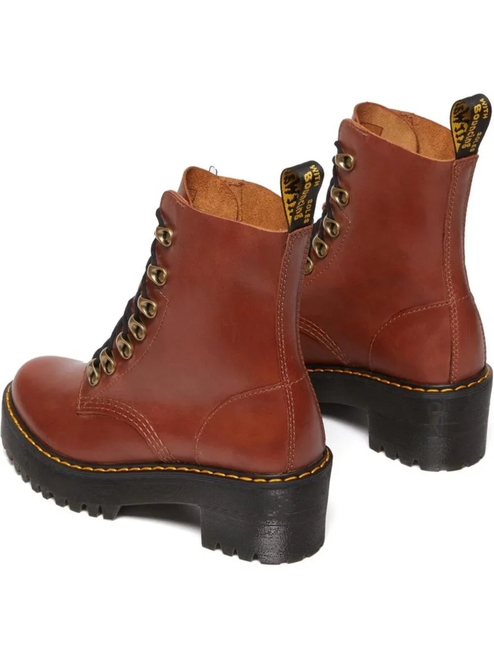 Women's Tan Rubber Smooth Vintage Retro Comfortable Grooved Sides Heeled Boot